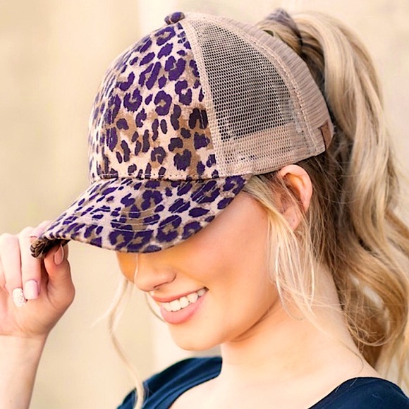 •LAST 1•Trendy Leopard Print Women’s Mesh Back Adjustable Baseball Cap - Picture 2 of 3